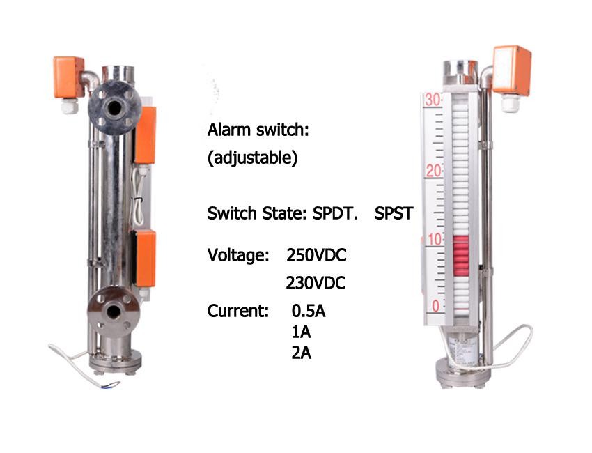 High Temperature Boiler Magnetic Level Gauge With Level Switch