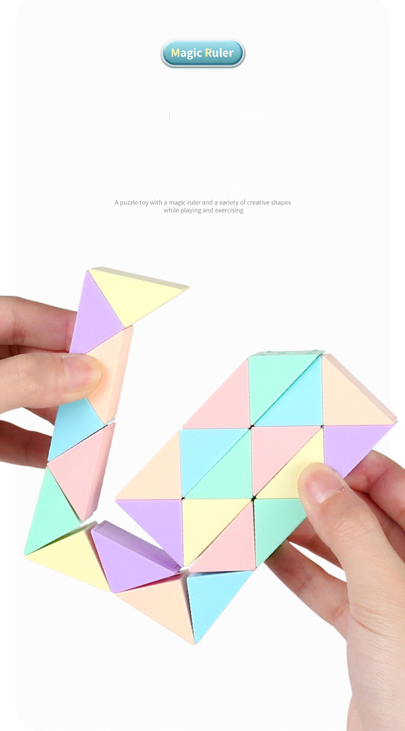 Customized ABS Macaron Magic Ruler Folding Puzzle Toys for Children's Development