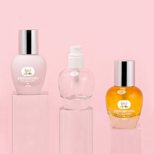 China Custom color 30ml glass foundation bottle wholesale lotion pump skin care packaging glass cosmetic foundation bottle on sale