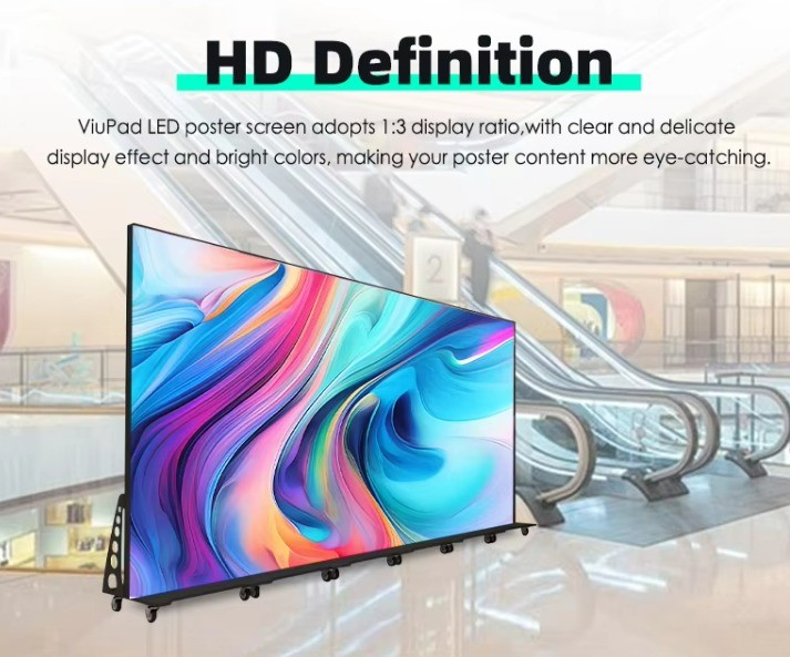 1000cd Ultra Slim Smart Led Poster Display High Refresh Rate with Lightweight Cabinet