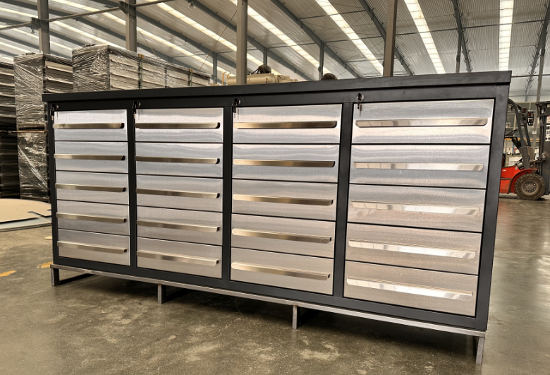 Industrial Heavy Duty Metal Workbench with Cabinet and Drawers