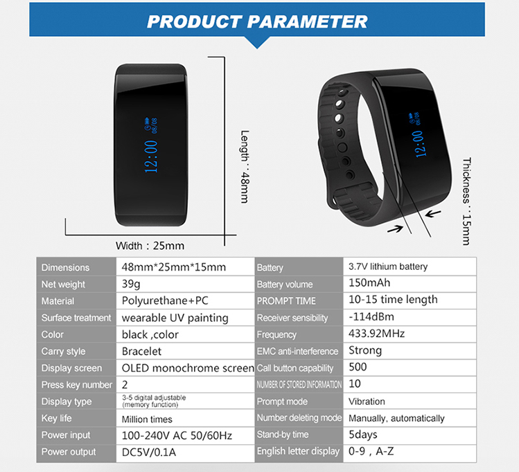High quality wireless waiter call system restaurant menu holder call button