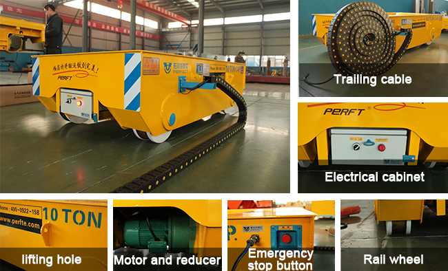 Steel Billet Coil Transfer Trolley Ladle Transporter Workshop Movable Rail Cart