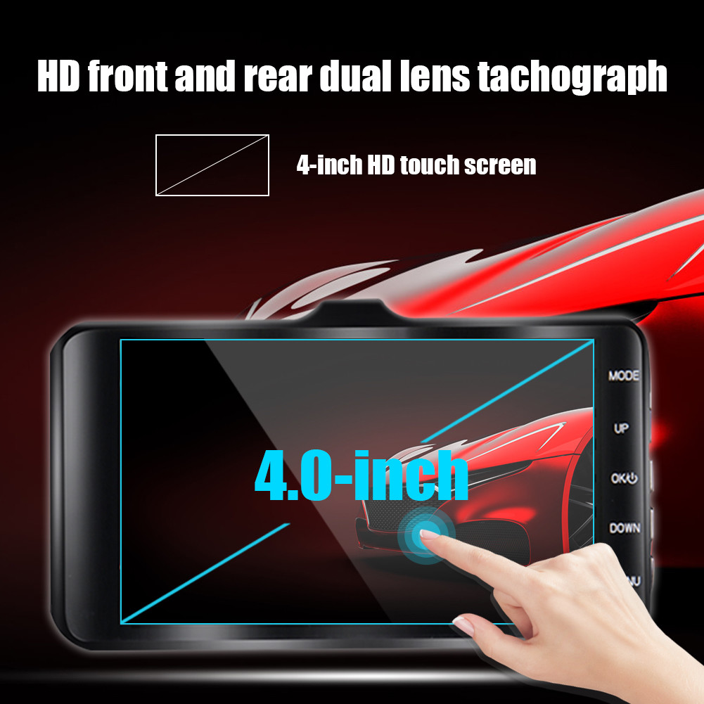 Dual Lens Vehicle G Sensor Dashcam HD Car Camera Driving Video Recorder OEM