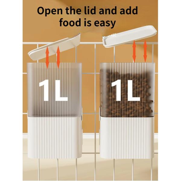 Cage Hanging Pet Feeder Plastic Hanging Water Dispenser Double Bowl For Cat And Dog