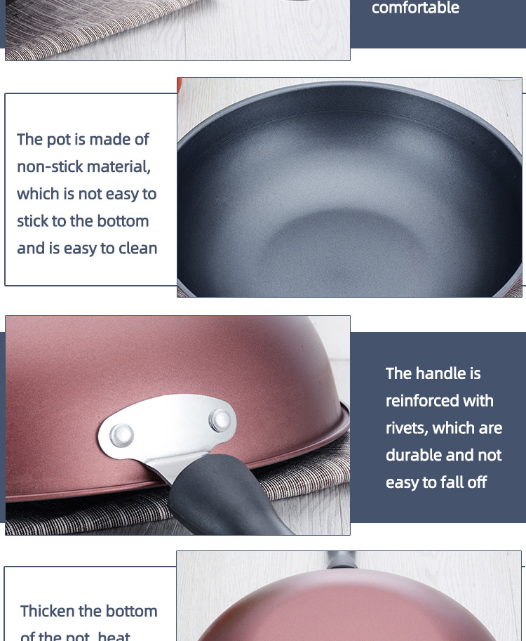 6 Pieces Red Cast Iron Cookware Set Nonstick Soup Pots For Kitchen