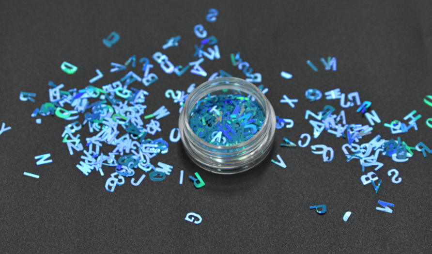 Excellent Nail Art Effect Poly Holographic Chunky Glitter Letter Shape Glitter Mix for Crafts within 365 Colors