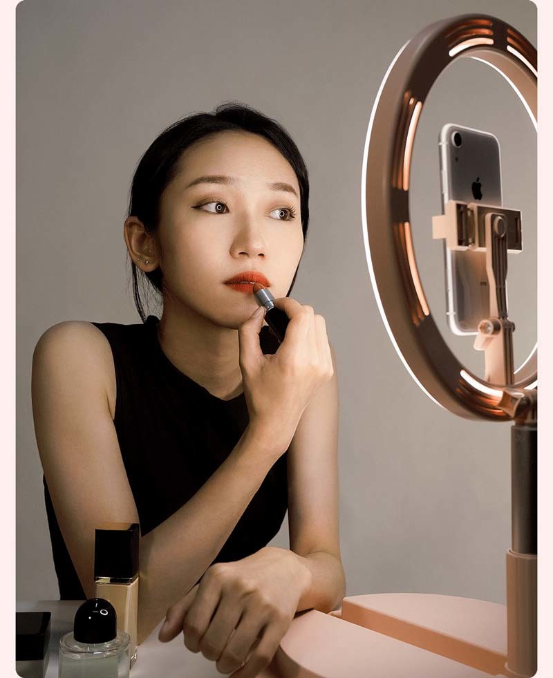 No Shadow 58cm 10.24 Inch Makeup Light With Phone Holder