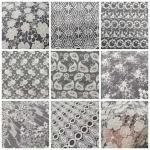 Customized Tulle Net Flower Lace Coloured Embroidery Fabric Water Soluble