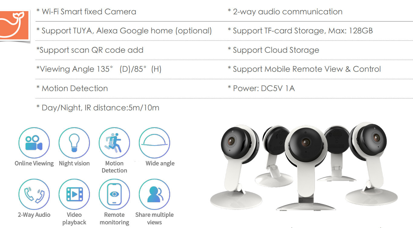 Indoor Full HD Wifi Motion Detection Wireless Camera Night Vision Home Security Camera