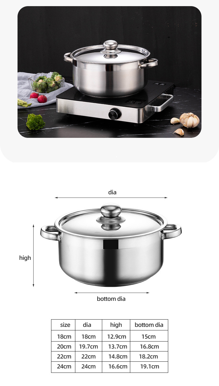 Hot Selling Kitchen Cooking Pot Set Stainless Steel Soup & Stock Pots Cookware Cooking Soup Pot Set
