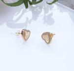 Heart Stud 925 Sterling Silver Hypoallergenic Silver Drop Cubic Zirconia