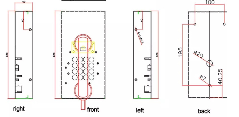 Stainless Steel Inmate Telephone For Jail And Prison , Wall Mounted IP Phone