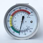 63mm Capsule Pressure Gauge 8 KPa 80 MmH2O Ss Pressure Gauge Brass Connection