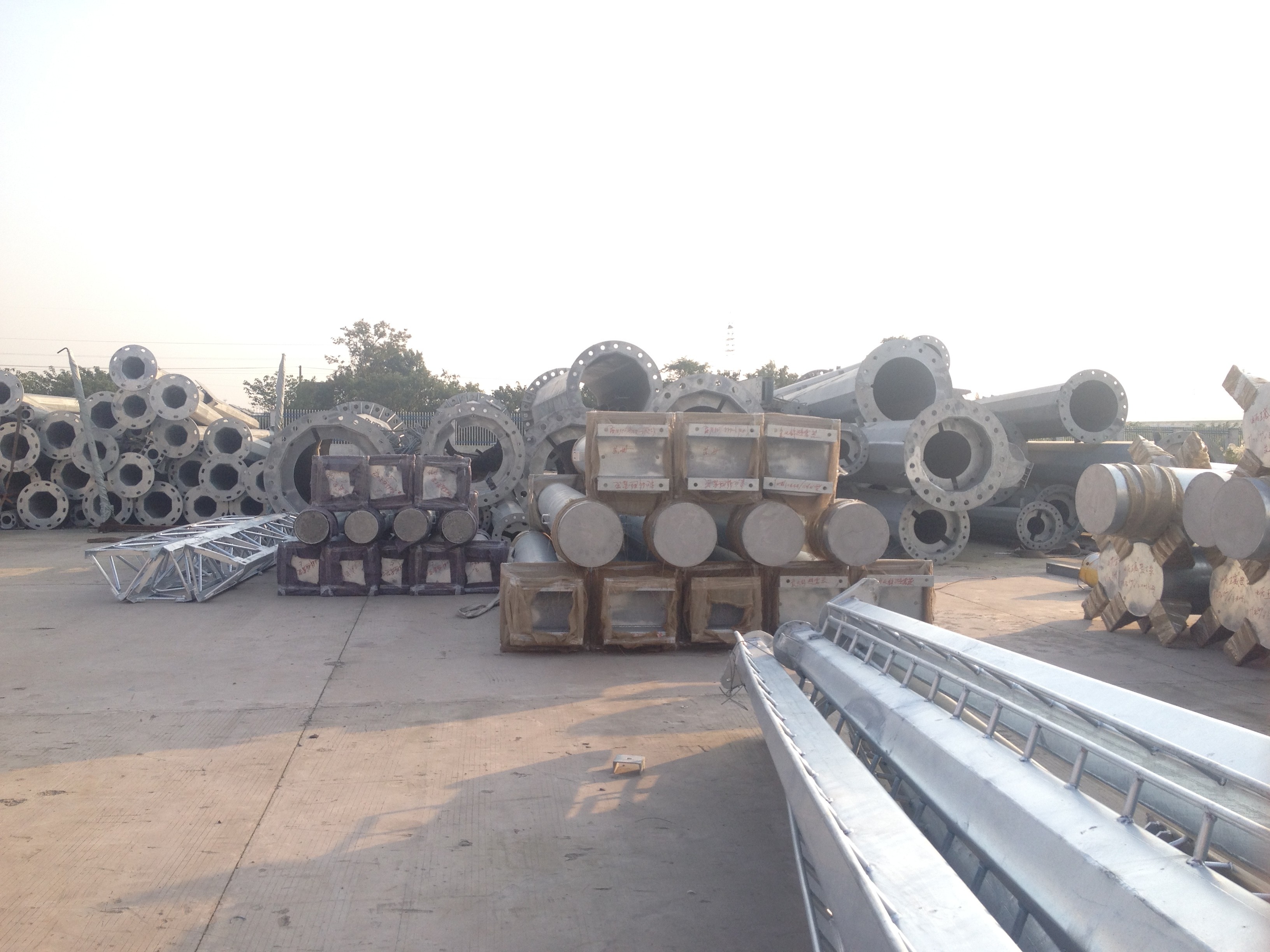 Transmission Line Project Electrical Power Pole , Metal Utility Pole 220KV Q345