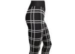 Black And White Prep Plaid Womens Seamless Leggings Mid Waist
