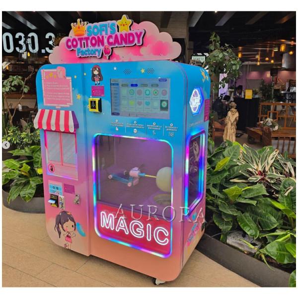 Cotton Candy Vending Machine Commercial Fully Automatic Candy Floss Vending