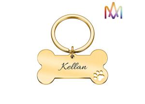 China Fadeless Keyring Bone Collar Personalized Pet Charms wholesale