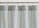 Customized Pure Linen Ruffle Shower Curtain HandMade White / Gray / Flax