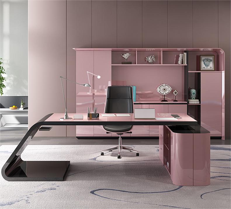 ISO9001/ISO14001 Certified MDF Baking Varnish Work Table Manager Desk with Drawer