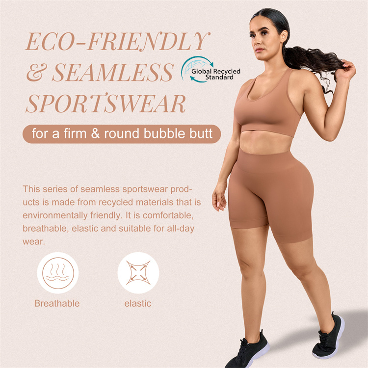 Hexin Custom Logo Women's Gym Fitness Set with Eco Friendly Fabric and High Waist1