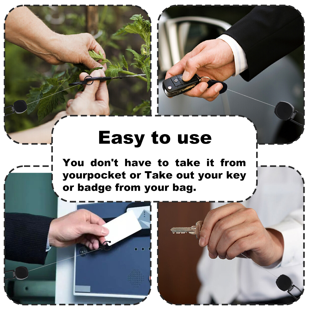 Deyi Badge Reel Steel Cord Strength Carabiner Badge Holder For Secure Key