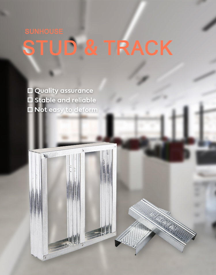 Zinc Coated Drywall Metal Studs And Tracks For Suspended Ceiling