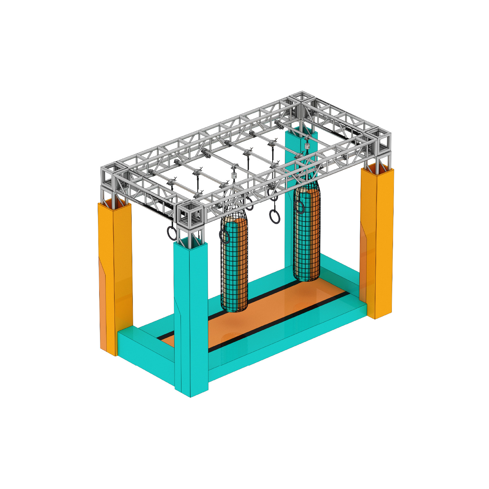 Multiple Color Playground Ninja Course , Obstacle Course Playground Equipment