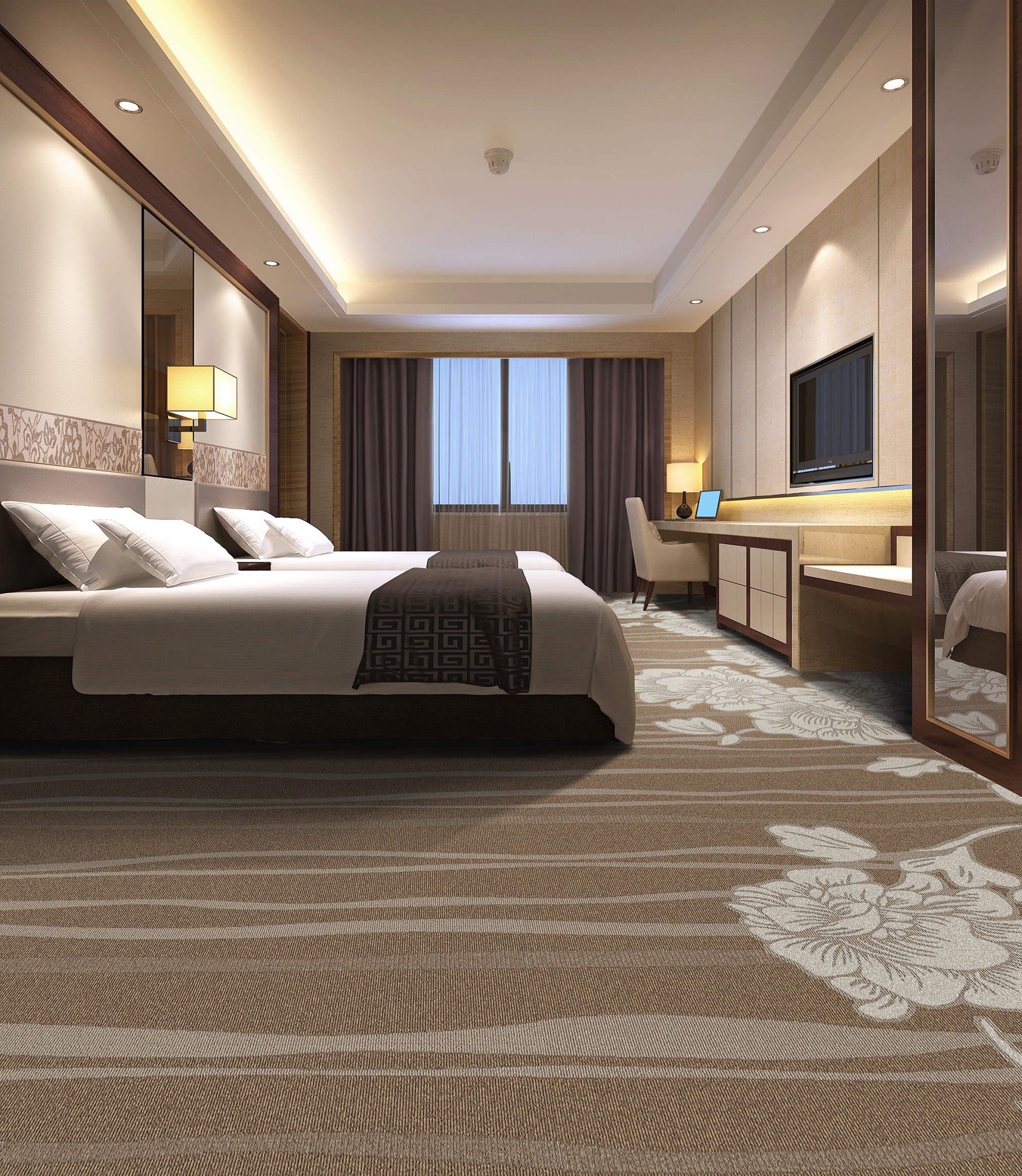 Wool blended carpet 30%wool 70%polyester Cut pile carpet pile height 8mm Width 4m