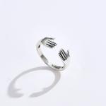 Finger Ring For Women 925 Sterling Silver Double Hand Shape Ring