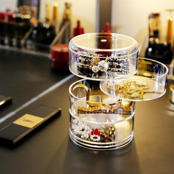 PS Plastic Cosmetic Display Box Storage With Cover Desktop Jewelry Ear Stud Rack Shooting Props