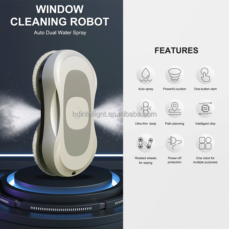 65dB Huidi RN2-01 EU and US Plug Types Smart Automatic Cordless Robot Vacuum Cleaner Window Washer Robot 24V