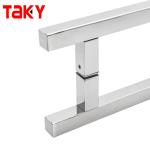 Villa Square Glass Door Handle Stainless Steel 304 Chrome Handle For Tempered