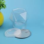 Clear PET Diamond 30g 650ml Plastic Cookie Jar Containers