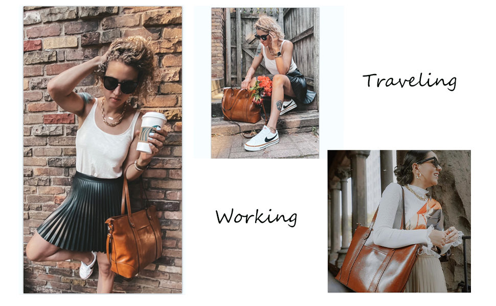 15.6 Inch Laptop Leather Tote Bag For Women PU Polyester Material