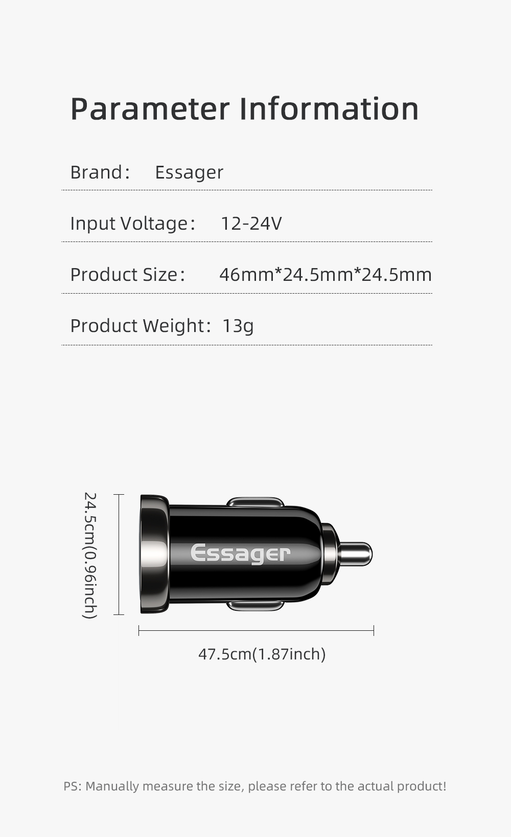 Fireproof PC Phone USB Car Chargers Mini 20W PD3.0 QC3.0