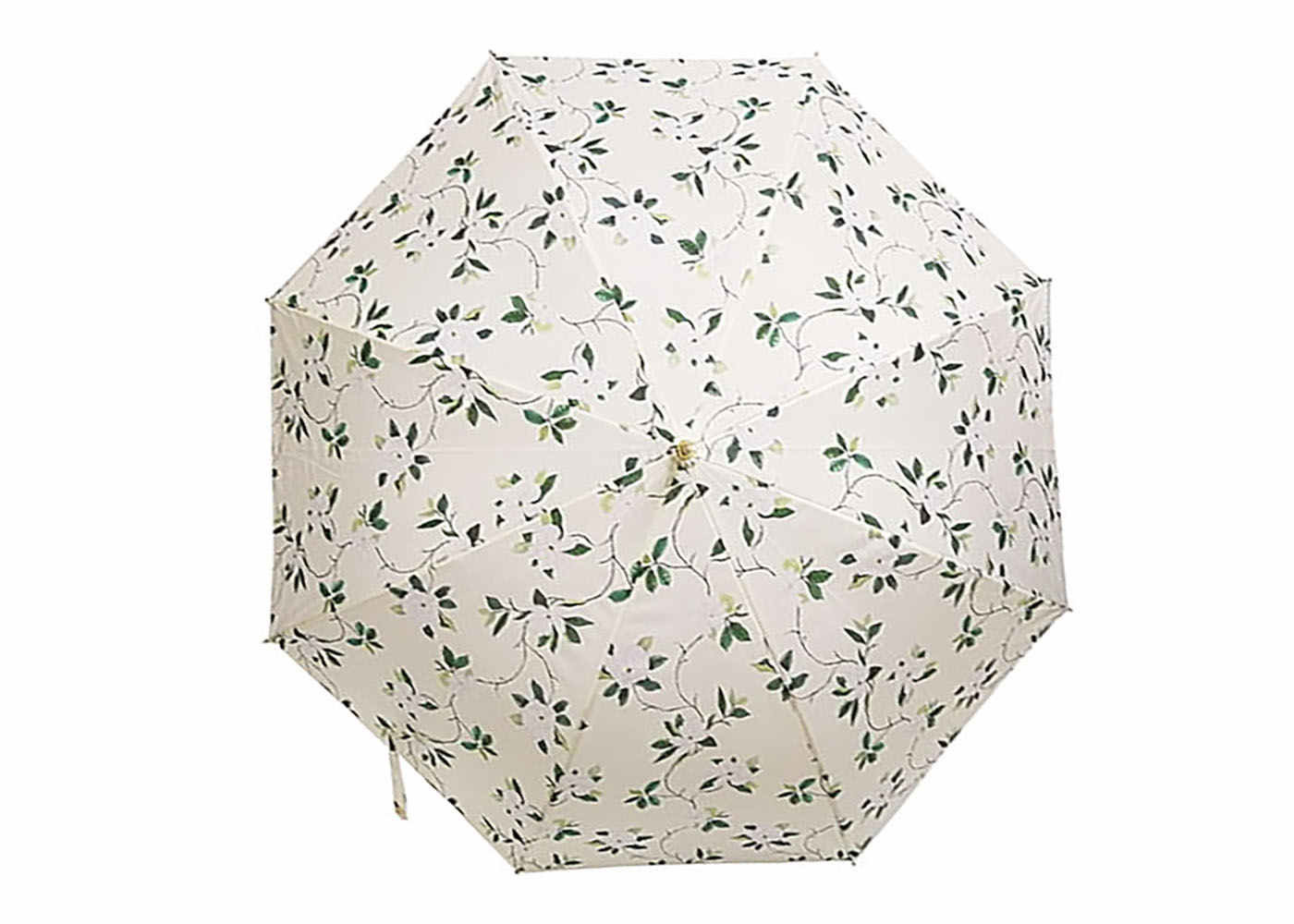 Small Printed Straight Bone Wooden Stick Umbrella , Ladies Automatic Umbrella