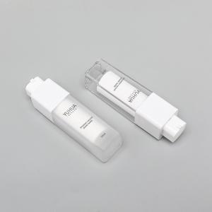 China Transparent Square Shape Bottle Double Wall Bottle Airless Wholesale PET Plastic Bottle 15ml 30ml 50ml wholesale