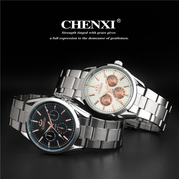 MOQ 10pcs China Watch Manufacturer Rose Gold 3 Dial Wristwatches Man Stainless Steel Watch