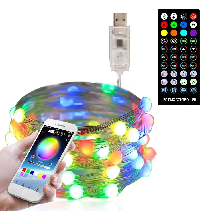 Christmas Tree Decor LED String Lights Smart Bluetooth APP Control Halloween