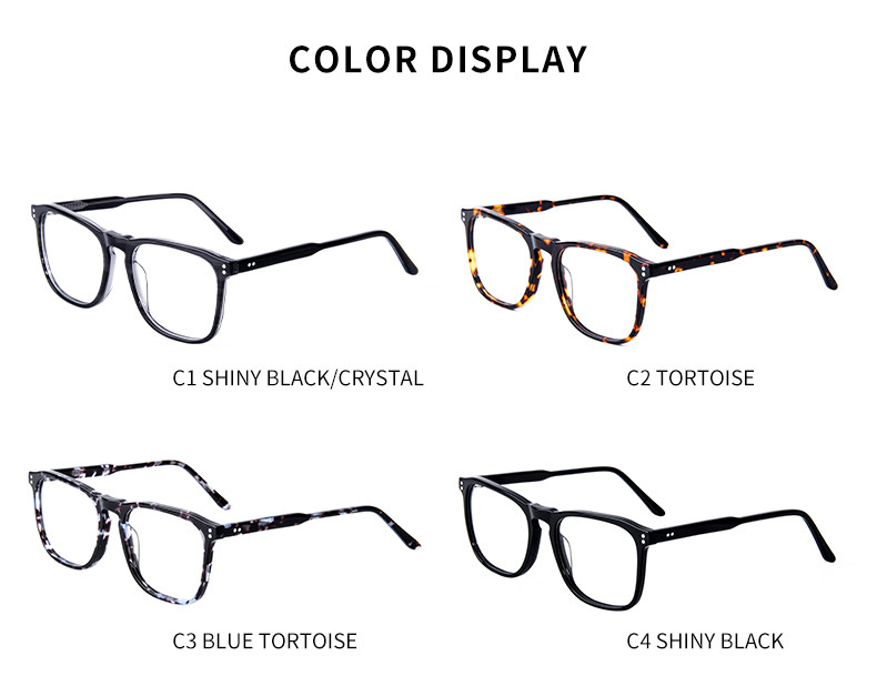 Square Acetate Non Prescription Glasses Optical Frames For Men And Women