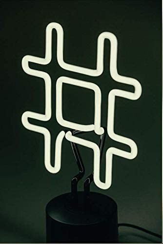 White 240V Input Neon Light Desk Lamp Hashtag Home Decor
