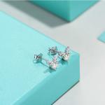 Hip Hop Moissanite Princess Cut Earrings Diamond Stud 14k Gold OEM