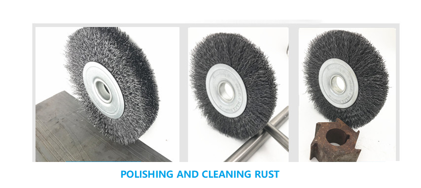 OEM ODM OD 200mm Deburring Crimped Wire Wheel Brush High carbon 0.3 mm steel wire material