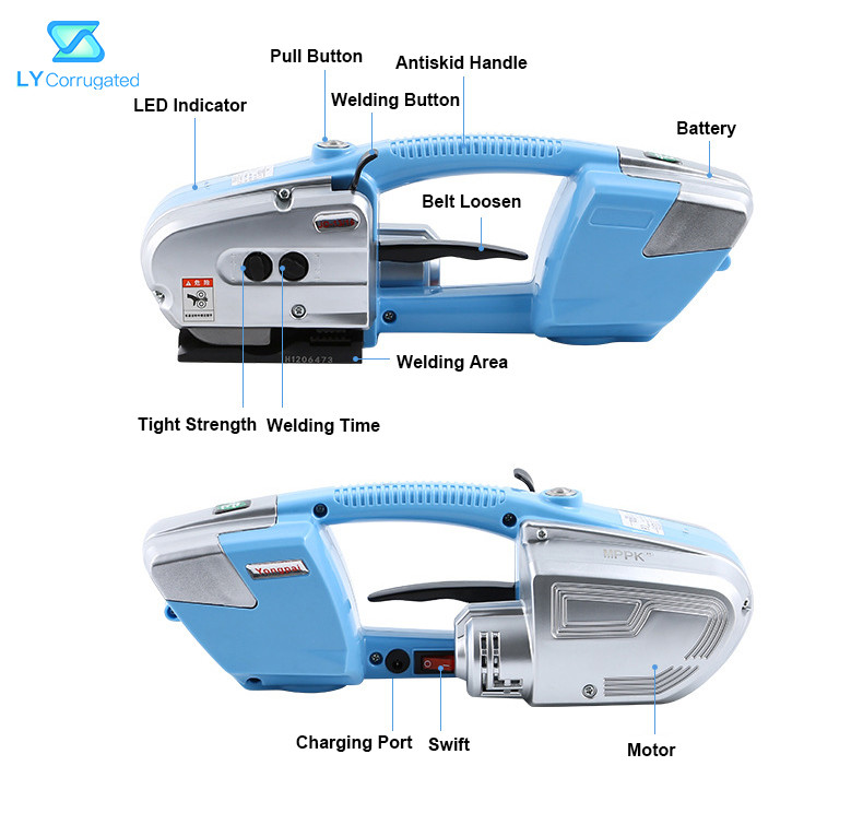 13mm electric baler PP PET Packing Belt Battery Manual Box Strapping Machine