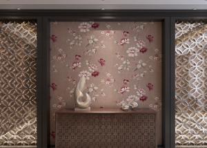 China Luxury Coffee Color Country Vinyl Wallpaper With Floral Pattern for Living Room wholesale