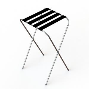China Chrome Foldable Hotel Display Stand With 4 Black Nylon Webbing wholesale