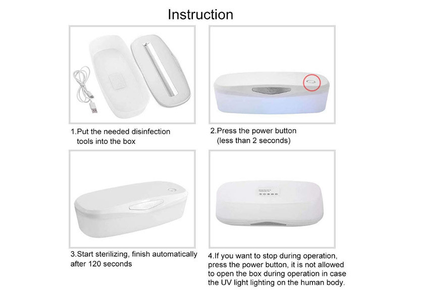 High Temperature Uv Light Phone Sanitizer Uvc 10 Minutes And Charging Beauty Tools