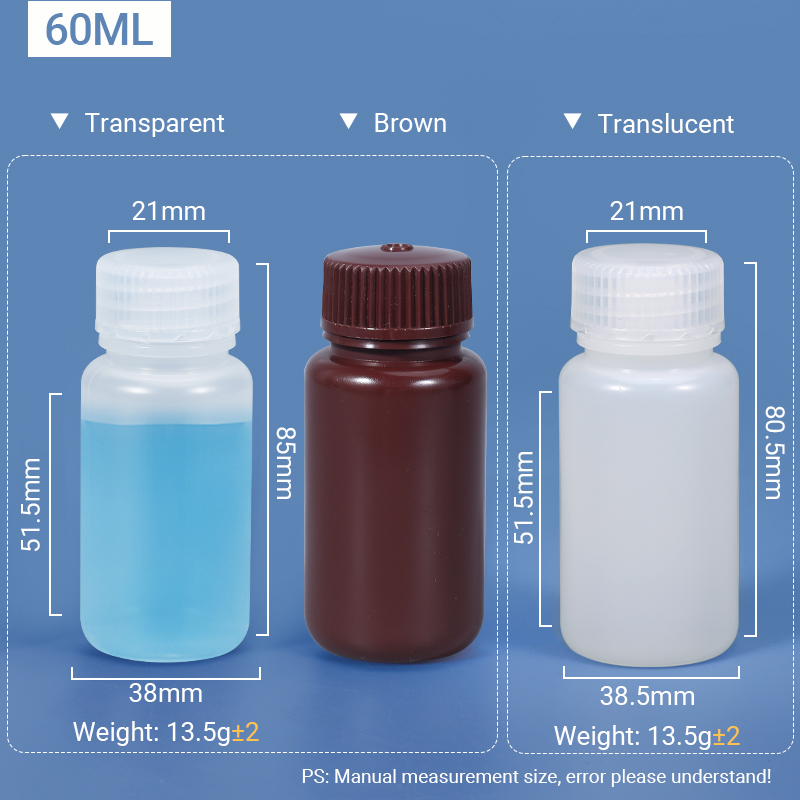 15ml UMETASS PP Leakproof Transparent Brown Plastic Reagent Bottle Customized