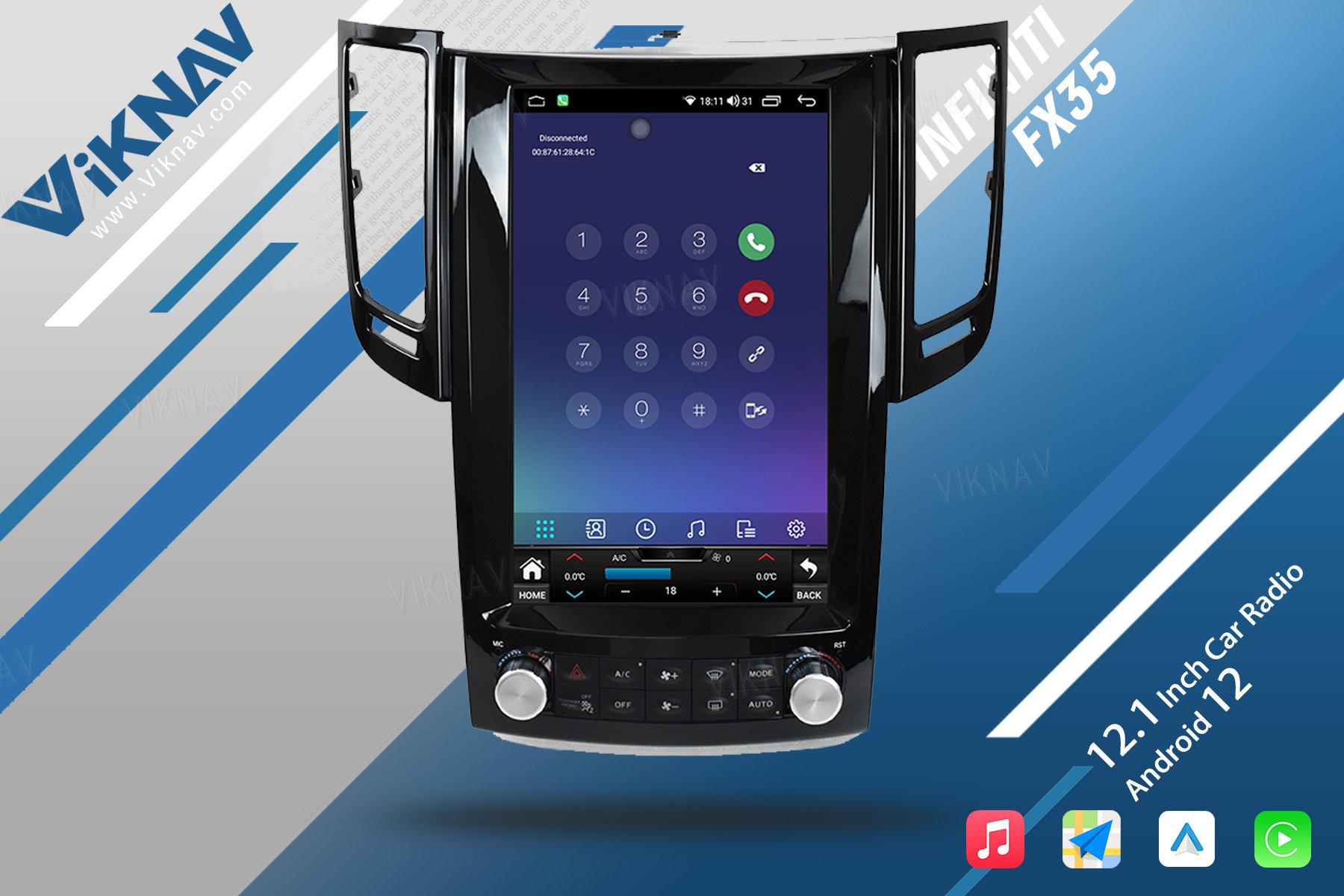 2012-2019 FX35 QX70 Infiniti Car Stereo Radio Audio System Aftermarket Carplay